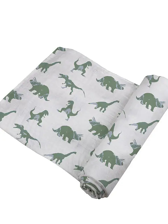 Green Dinosaurs Cotton Swaddle