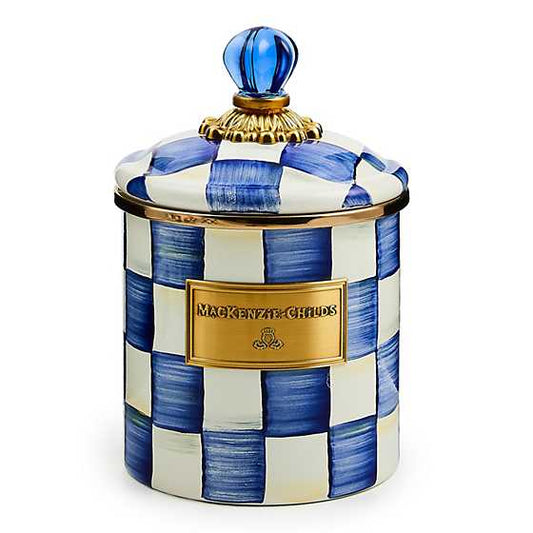 ROYAL CHECK ENAMEL CANISTER-SMALL