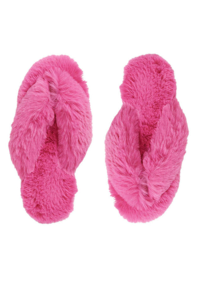 Hot Pink Fur Slipper Et Cetera