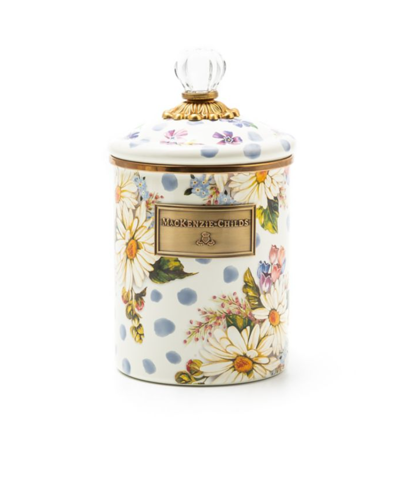 MacKenzie-Childs  Flower Market Medium Canister - Green