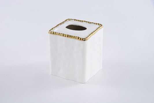 GOLD BEADS Square Tissue Box
