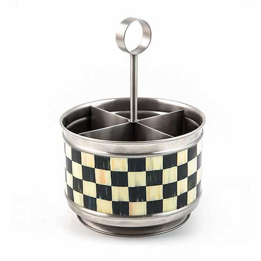 SUPPER CLUB FLATWARE CADDY-COURTLY CHECK
