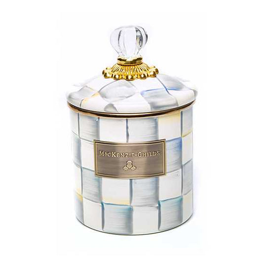 STERLING CHECK ENAMEL CANISTER-SMALL