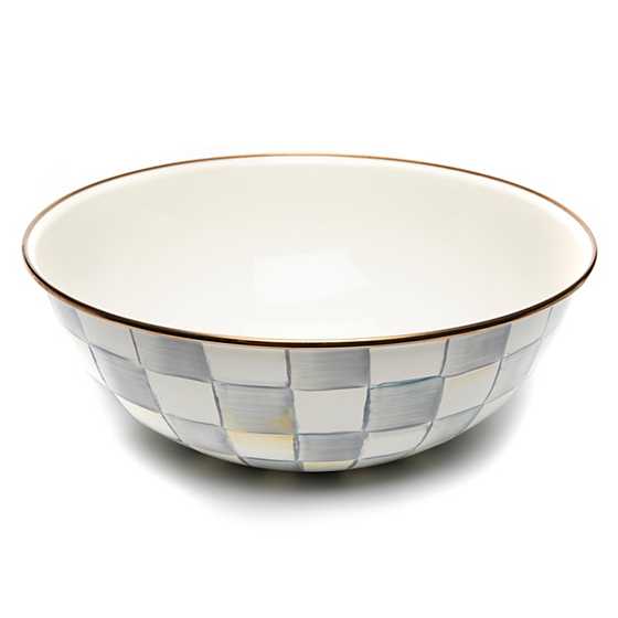 STERLING CHECK ENAMEL EVERYDAY BOWL-EXTRA LARGE