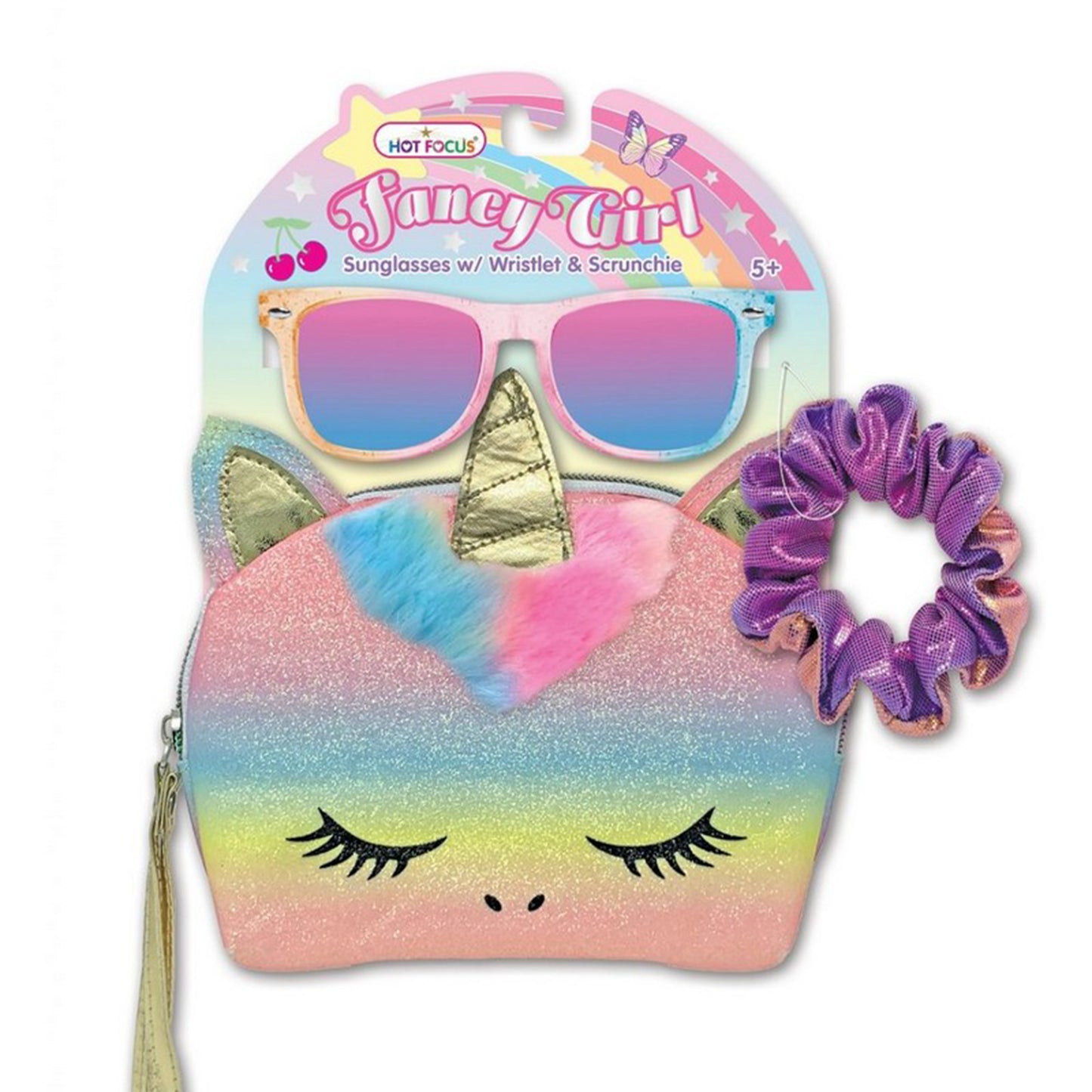 Fancy Girl Sunglasses W/Wristlet & Scrunchie