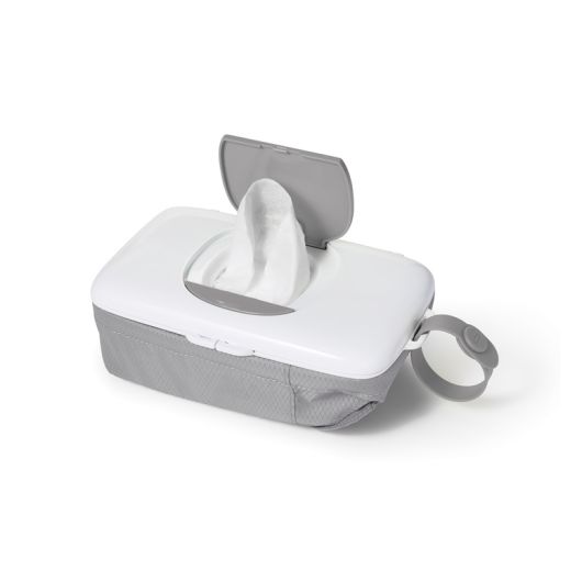 On The Go Wipes Dispenser With Diaper Pouch - Grey