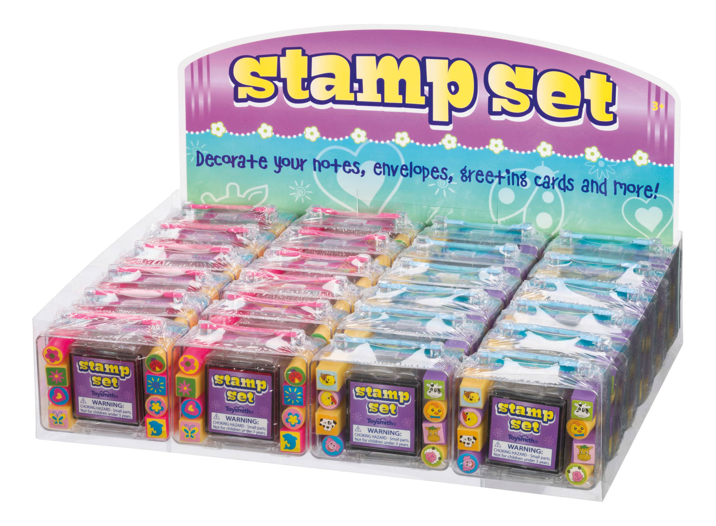 Toysmith - Mini Stamp Sets with Case, 8 stamps, Art Kit, Ink, Decorate