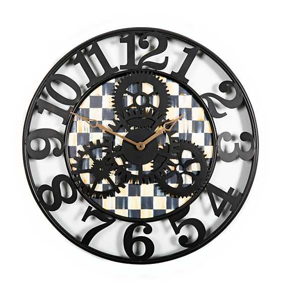 COURTLY CHECK FARMHOUSE WALL CLOCK-LARGE