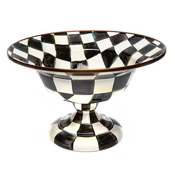 COURTLY CHECK ENAMEL COMPOTE-LARGE