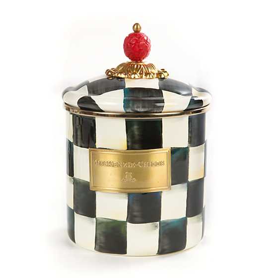 COURTLY CHECK ENAMEL CANISTER-SMALL