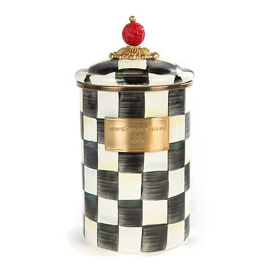 COURTLY CHECK ENAMEL CANISTER-LARGE