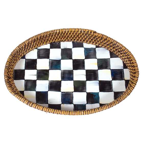 Courtly Check Rattan Tray-Small