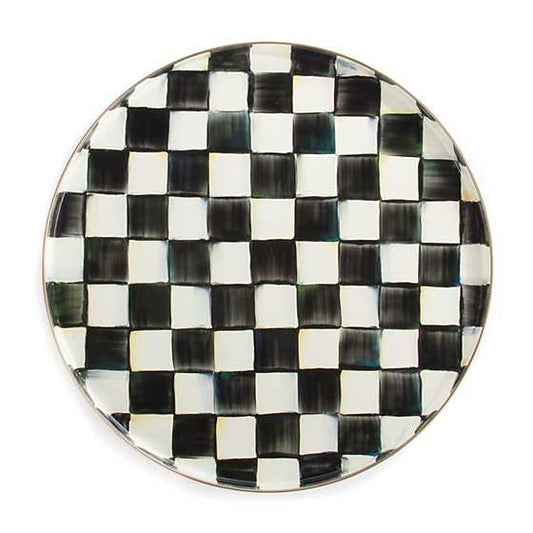 COURTLY CHECK ENAMEL ROUND TRAY