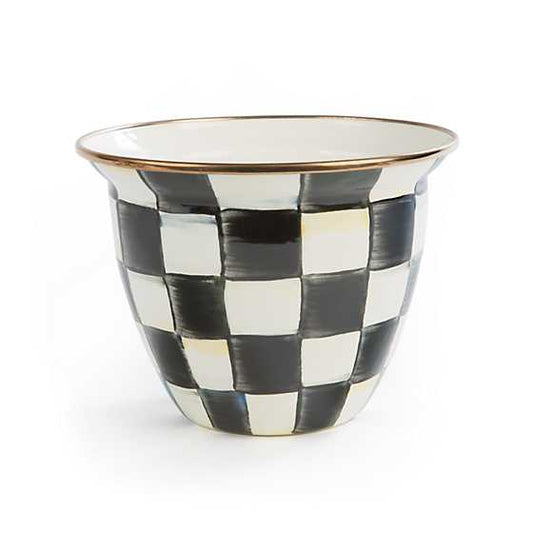 COURTLY CHECK ENAMEL FLOWER POT-LARGE