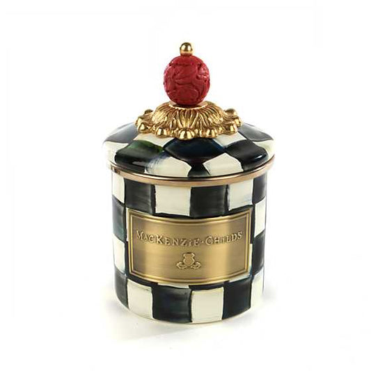 COURTLY CHECK ENAMEL CANISTER-MINI