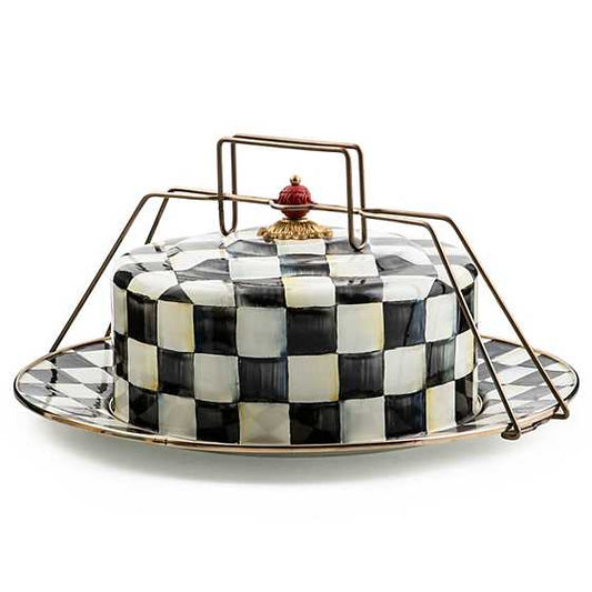 COURTLY CHECK ENAMEL CAKE CARRIER