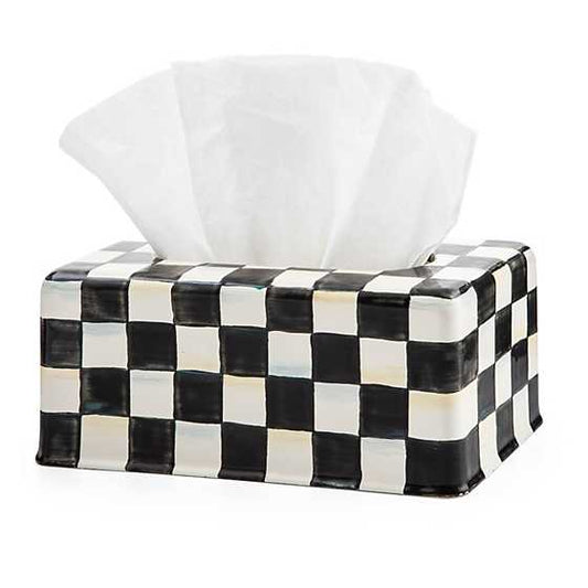 COURTLY CHECK ENAMEL STANDARD TISSUE BOX COVER