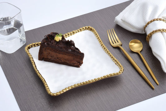 GOLDEN SALERNO Square Appetizer/Dessert Plate