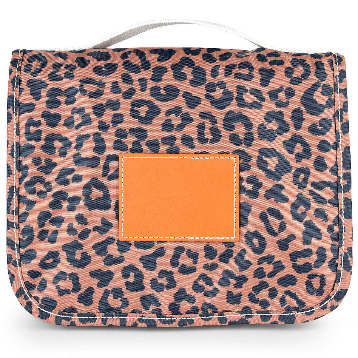 TOILETRY BAG WITH A MULTICOLOURED PRINT - Orange
