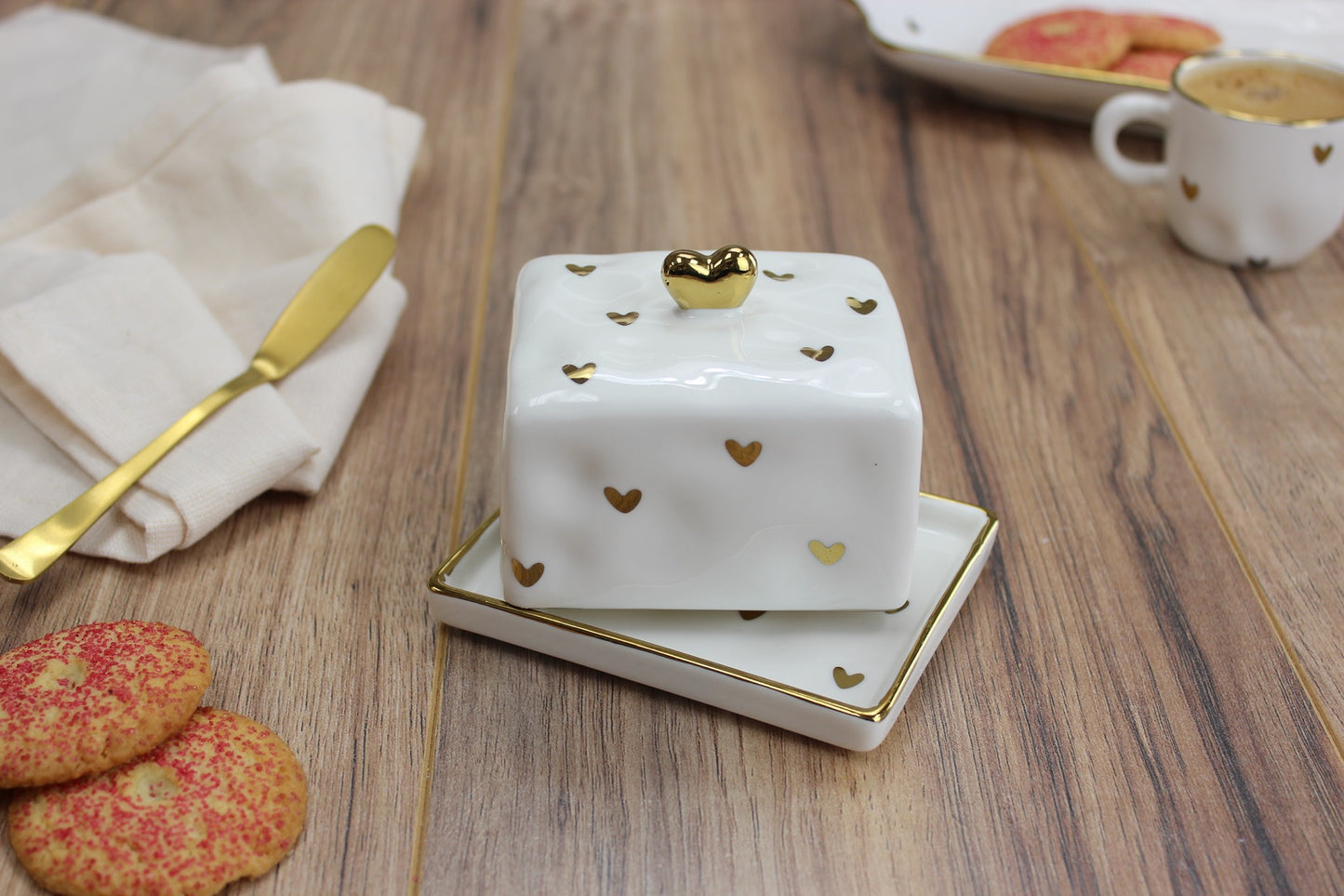HEART TO HEART Covered Butter Dish