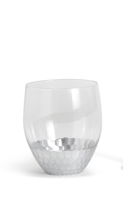Silver Faceted Stemless Wine Glasses