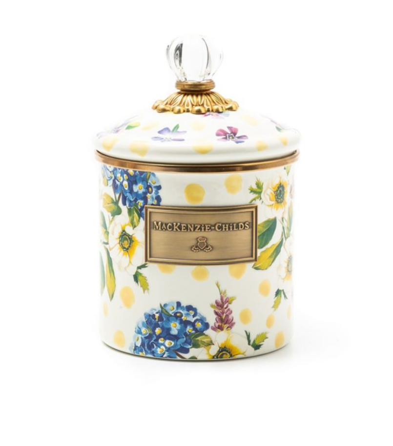 WILDFLOWERS ENAMEL SMALL CANISTER - YELLOW