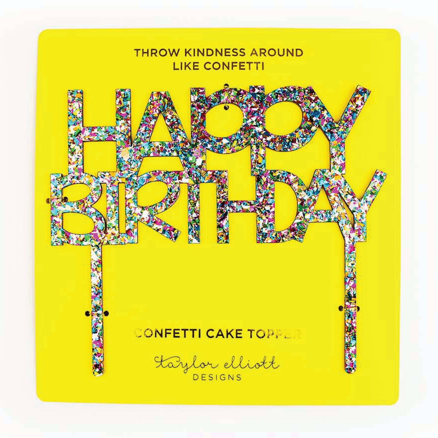 Taylor Elliott Designs - Happy Birthday Colorful Cake Topper