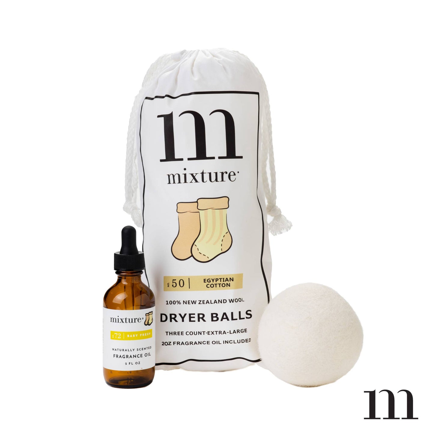 Mixture Baby Wool Dryer Ball & Fragrance Oil Set